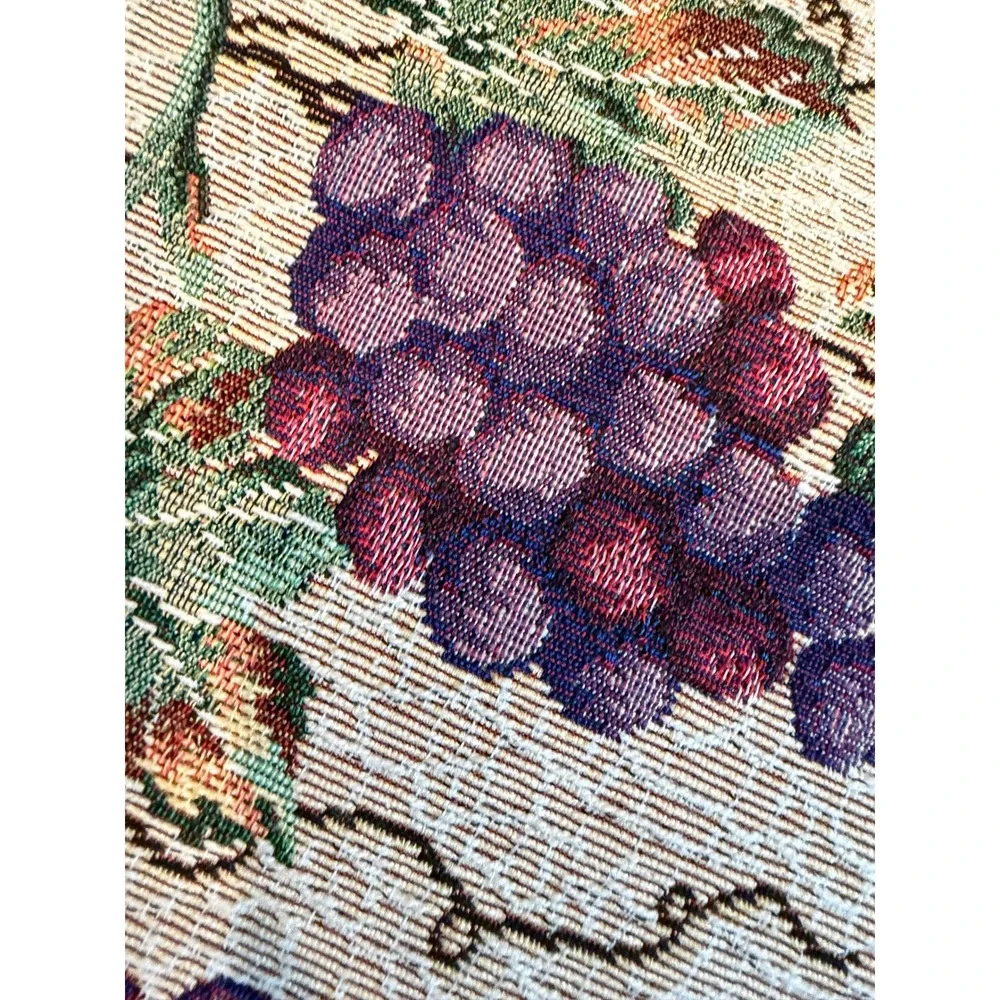 Vintage Grape Vineyard Tapestry Table Runner Tuscan French Country Decor